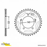 Kettenrad Stahl 42 Zähne Teilung 530 schwarz passend für Suzuki GSX-R1000 Kettenrad Stahl 42 Zähne Teilung 530 schwarz passend für Suzuki GSX-R1000