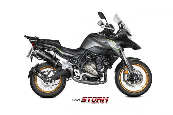 STORM by MIVV Oval Edelstahl Schwarz Endschalldämpfer passend für QJ MOTOR SRT 700-X