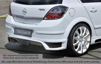 Rieger Heckschürzenansatz carbon look für Opel Astra H 5-tür. 03.04- Ausführung: Schwarz matt