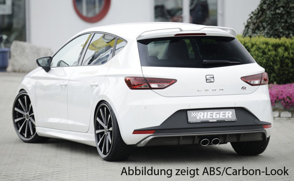 Rieger Heckeinsatz glanz schwarz für Seat Leon FR (5F) 5-tür. 01.13-12.16 (bis Facelift)