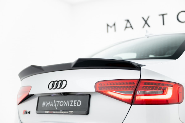 Spoiler CAP 3D Für Audi S4 Limousine B8 Facelift Schwarz Hochglanz