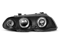 Scheinwerfer Angel Eyes schwarz passend für BMW E46 Limousine & Touring (05/1998–08/2001) Scheinwerfer Angel Eyes schwarz passend für BMW E46 Limousine & Touring (05/1998–08/2001)