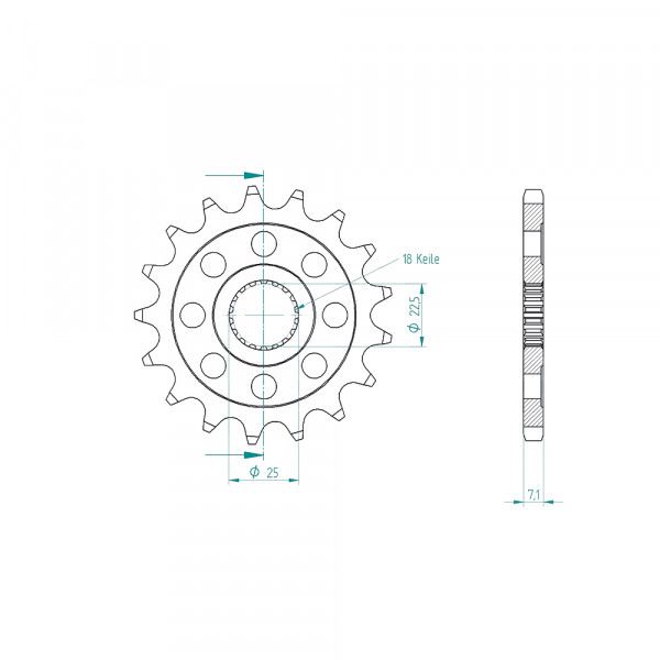 Ritzel 16 Zähne Teilung 525 passend für Triumph