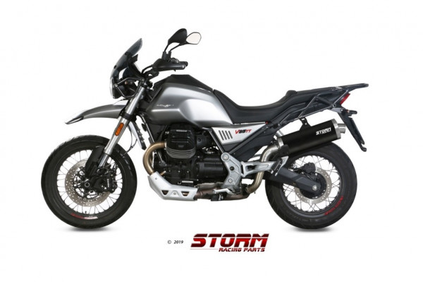 Storm by MIVV OVAL Endschalldämpfer schwarz passend für Moto Guzzi V85 TT 19-22