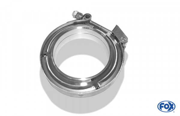 FOX V-Bandschelle Ø51mm Set Edelstahl mit Schnellverschluss