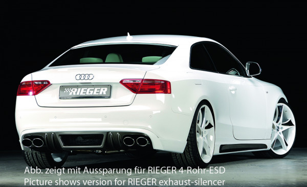 Rieger Heckschürzenansatz carbon look für Audi A5 (B8/B81) Cabrio 06.07-07.11 (bis Facelift)