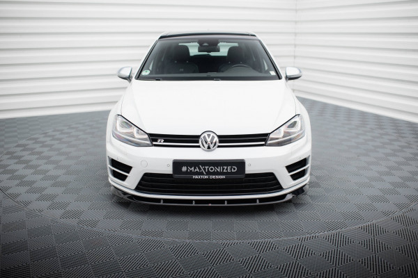 Front Ansatz V.6 Für Volkswagen Golf R / R-Line Mk7 Schwarz Hochglanz