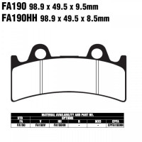 EBC FA190 HH Bremsbeläge passend für Yamaha YZF 750 & Triumph Daytona EBC FA190 HH Bremsbeläge passend für Yamaha YZF 750 & Triumph Daytona