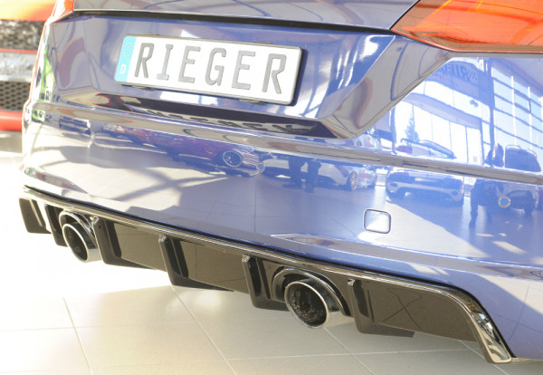 Rieger Heckeinsatz glanz schwarz für Audi TT (8J-FV/8S) Coupé 07.14-08.18 (bis Facelift)