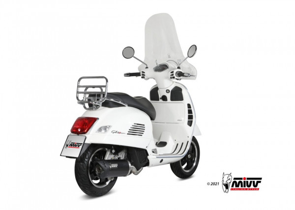 MIVV Mover Edelstahl Schwarz Inkl. Kat Piaggio Vespa GTS 125 17-18