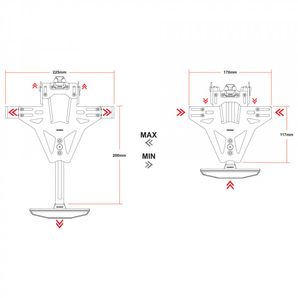 HIGHSIDER AKRON-RS PRO für KTM 690 Duke / R, inkl. Kennzeichenbeleuchtung