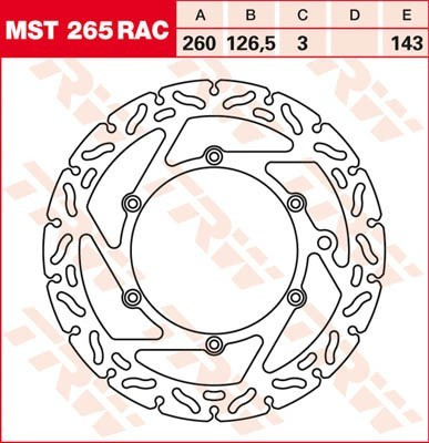 Bremsscheibe starr MST265RAC