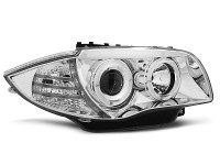 Scheinwerfer Angel Eyes chrom passend für BMW 1 E87 / E81 / E82 / E88 04–11 Scheinwerfer Angel Eyes chrom passend für BMW 1 E87 / E81 / E82 / E88 04–11