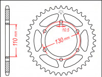 Kettenrad Stahl 45 Zähne Teilung 520 schwarz passend für Suzuki Kettenrad Stahl 45 Zähne Teilung 520 schwarz passend für Suzuki
