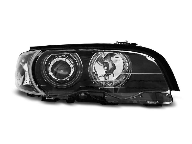 Scheinwerfer Angel Eyes Ccfl schwarz passend für BMW E46 04.99-03.03 Coupé  Cabrio, Scheinwerfer, Fahrzeugbeleuchtung, Auto Tuning