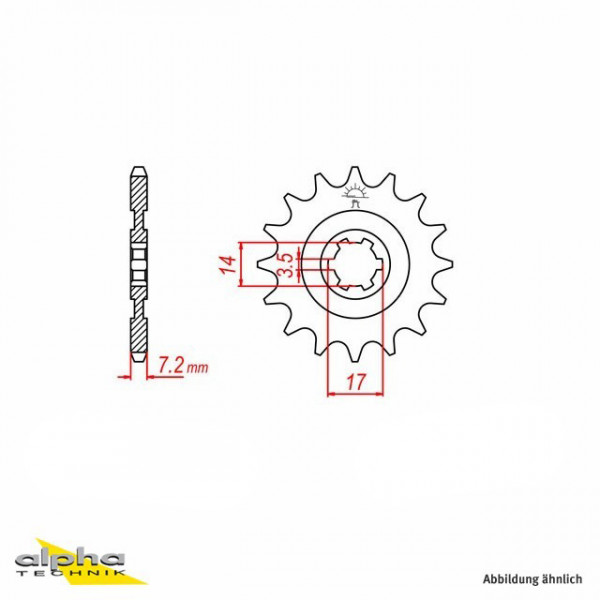 Ritzel 14 Zähne Teilung 428 passend für Kawasaki