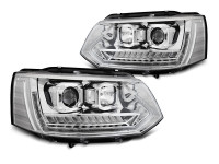 Scheinwerfer Röhrenlicht DRL chrom dynamische Blinker passend für VW T5 2010–2015 Scheinwerfer Röhrenlicht DRL chrom dynamische Blinker passend für VW T5 2010–2015