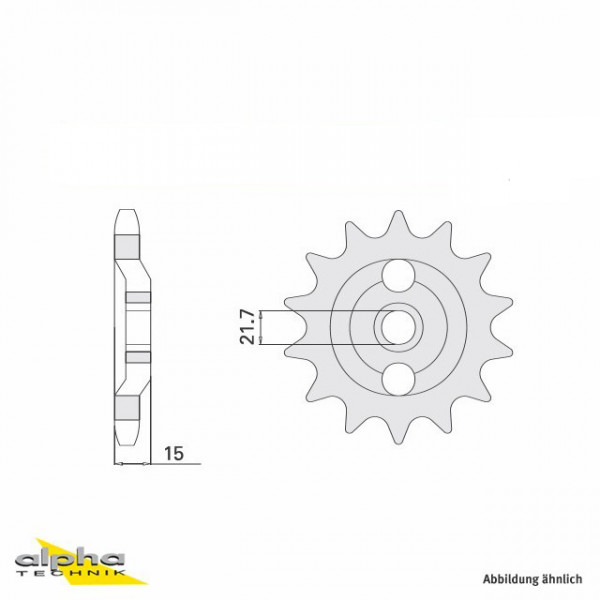 Ritzel 15 Zähne Teilung 630