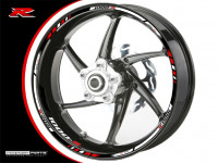 Felgenrandaufkleber passend für Suzuki GSX-R 1000 weiß-schwarz-rot Felgenrandaufkleber passend für Suzuki GSX-R 1000 weiß-schwarz-rot