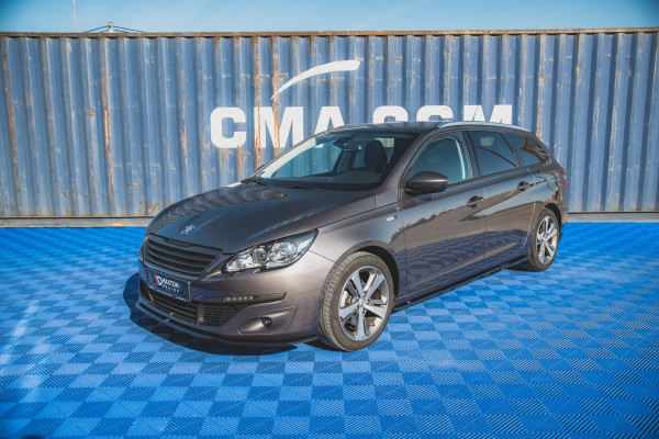 Seitenschweller Ansatz Für Peugeot 308 SW Mk2 Schwarz Hochglanz