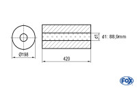FOX Uni-Schalldämpfer rund Ø198mm Länge 420mm ohne Stutzen FOX Uni-Schalldämpfer rund Ø198mm Länge 420mm ohne Stutzen
