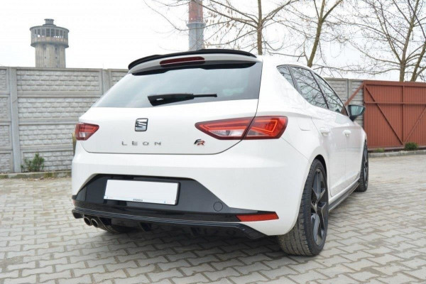 Diffusor Heck Ansatz Für SEAT LEON III FR Schwarz Hochglanz