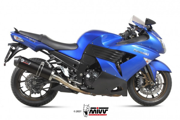 MIVV OVAL Edelstahl Schwarz KAWASAKI ZZR 1400 06-07