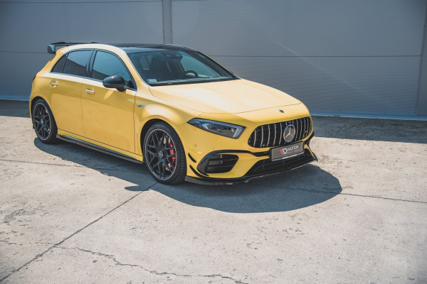 Front Ansatz V.1 Für Mercedes-AMG A 45 S Aero Pack W177 Schwarz Hochglanz