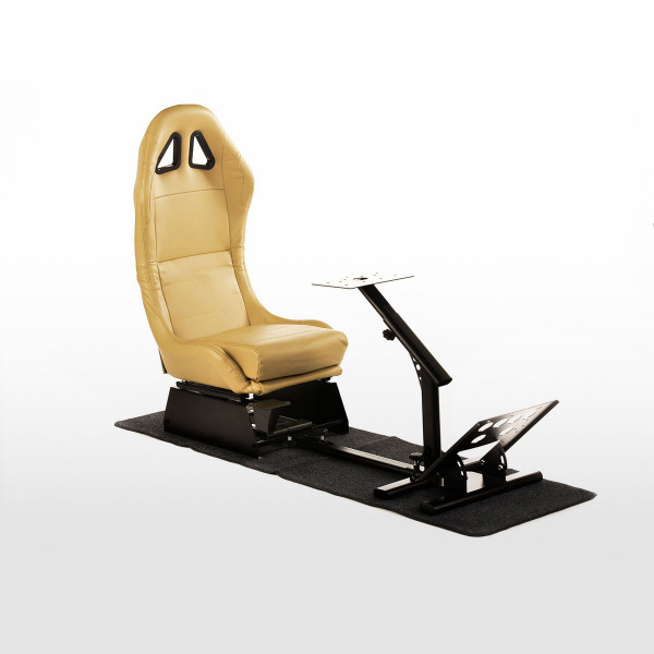 FK Gamesitz Spielsitz Rennsimulator eGaming Seats Suzuka beige mit Teppich