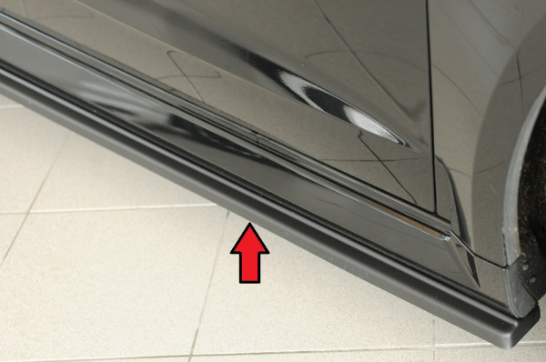 Rieger Seitenschweller rechts ansatz matt schwarz für Audi RS3 (8V) 5-tür. (Sportback 8VA / 8VF) 02.