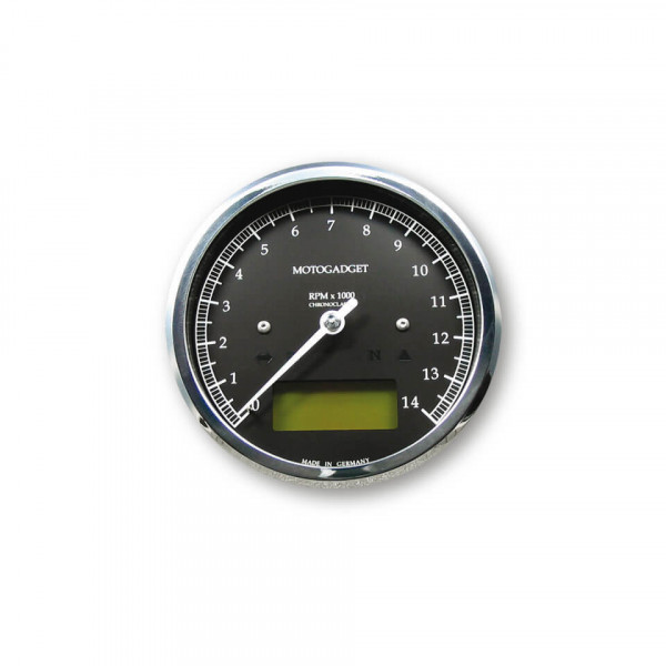 motogadget Chronoclassic Drehzahlmesser -14.000 U/min, grüne LCD Anzeige mit ABE