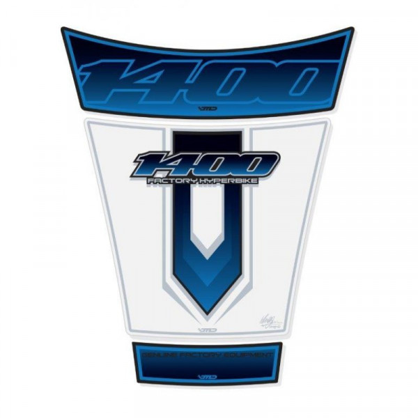 Motografix 3D Gel Tank Pad passend für Suzuki GSX 1400 Blue White