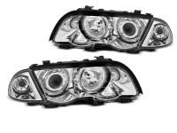 Scheinwerfer Angel Eyes LED chrom passend für BMW E46 05.98–08.01 Scheinwerfer Angel Eyes LED chrom passend für BMW E46 05.98–08.01