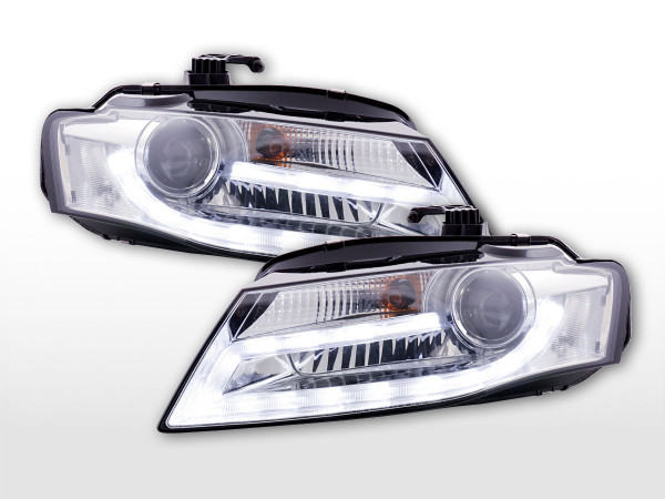 Scheinwerfer Set Daylight LED Tagfahrlicht Audi A4 ab 2008 chrom