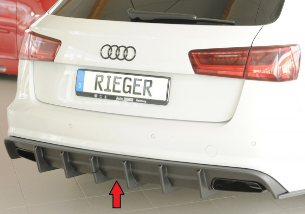 Rieger Heckeinsatz (für Fzg. mit AHK) matt schwarz für Audi A6 (4G/C7) Lim. 09.14- (ab Facelift)