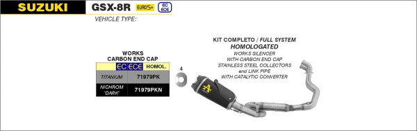 ARROW WORKS Edelstahl Schwarz SUZUKI GSX-8 R 2024