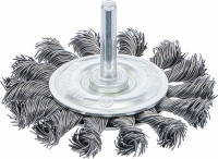 Gezopfte Scheibenbürste Ø 75 mm mit 6 mm Schaft Gezopfte Scheibenbürste Ø 75 mm mit 6 mm Schaft