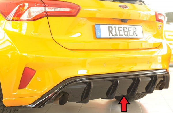 Rieger Heckeinsatz glanz schwarz für Ford Focus 4 ST (DEH) 5-tür. (Schrägheck) 06.19-03.22 (bis Face