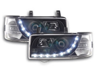 Scheinwerfer Set Daylight LED passend für VW T4 90-96 schwarz Scheinwerfer Set Daylight LED passend für VW T4 90-96 schwarz