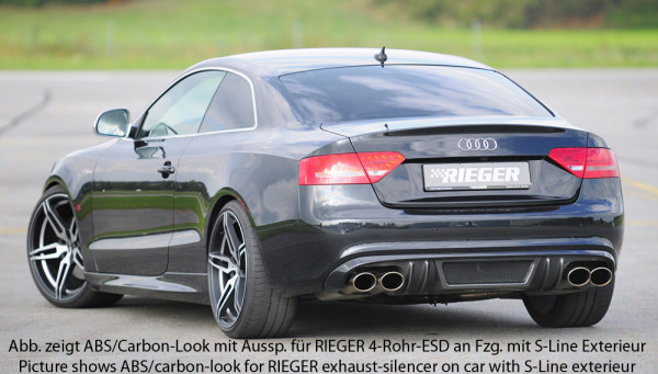 Rieger Heckeinsatz matt schwarz für Audi A5 (B8/B81) Coupé 06.07-07.11 (bis Facelift)