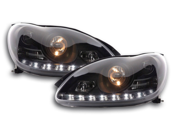Scheinwerfer Set Daylight LED TFL-Optik Mercedes S-Klasse W220 02-05 schwarz