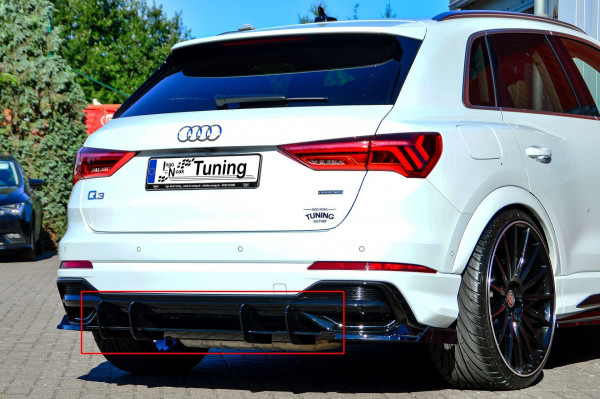 Gefräster Heckansatz mit Finnen passend für Audi Q3 F3 S-Line
