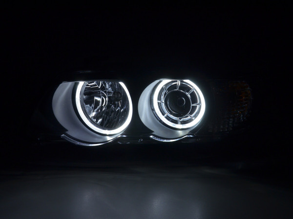 Scheinwerfer Set Xenon Angel Eyes LED BMW X5 E53 Bj. 00-03 schwarz