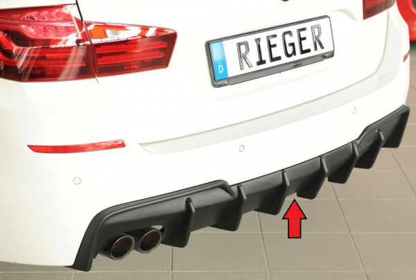 Rieger Heckeinsatz matt schwarz für BMW 5er F10 (5L) Lim. 07.13- (ab Facelift) LCI