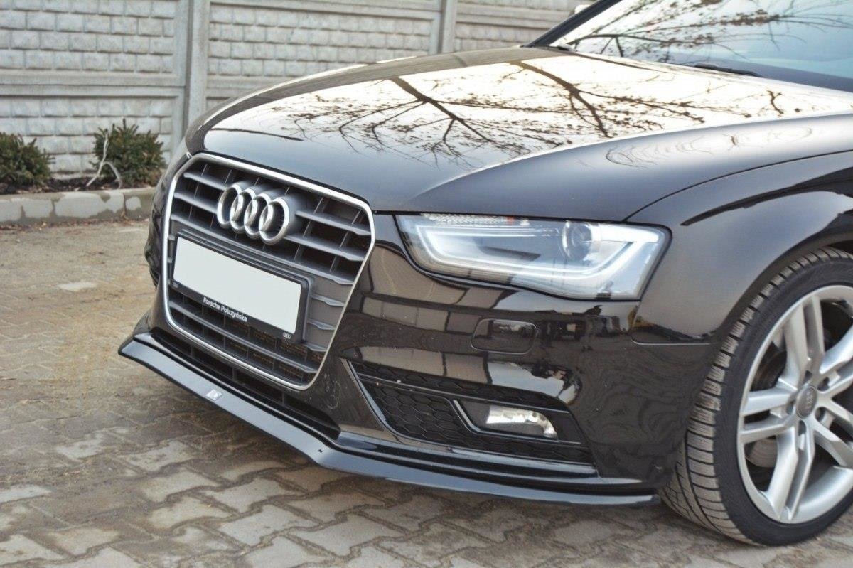 Front Diffuser V 2 Audi A4 B8 FL Schwarz Hochglanz Frontansätze