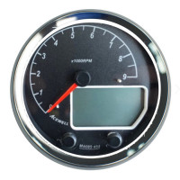 ACEWELL Analog DZM 9000rpm und Digital Tacho Ring chrom Zifferblatt schwarz Gehäuse chrom ACEWELL Analog DZM 9000rpm und Digital Tacho Ring chrom Zifferblatt schwarz Gehäuse chrom