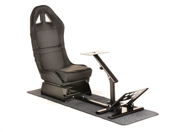 FK Gamesitz Spielsitz Rennsimulator eGaming Seats Suzuka schwarz mit Teppich