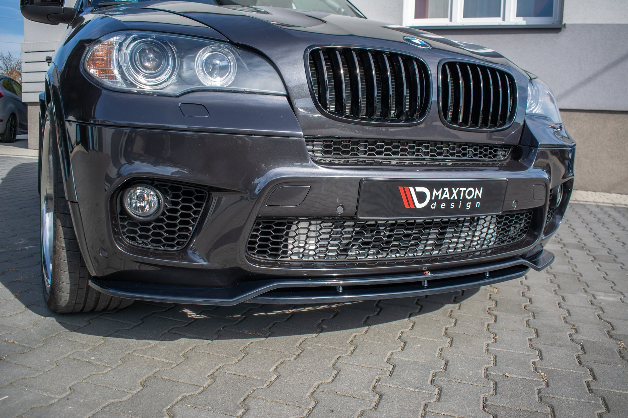 Front Ansatz Für BMW X5 E70 Facelift M Paket Schwarz Hochglanz