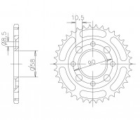 Kettenrad Stahl 56 Zähne Teilung 428 passend für Honda Kettenrad Stahl 56 Zähne Teilung 428 passend für Honda