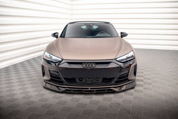 Front Ansatz V.3 Für Audi E-Tron GT / RS GT Mk1 Schwarz Hochglanz